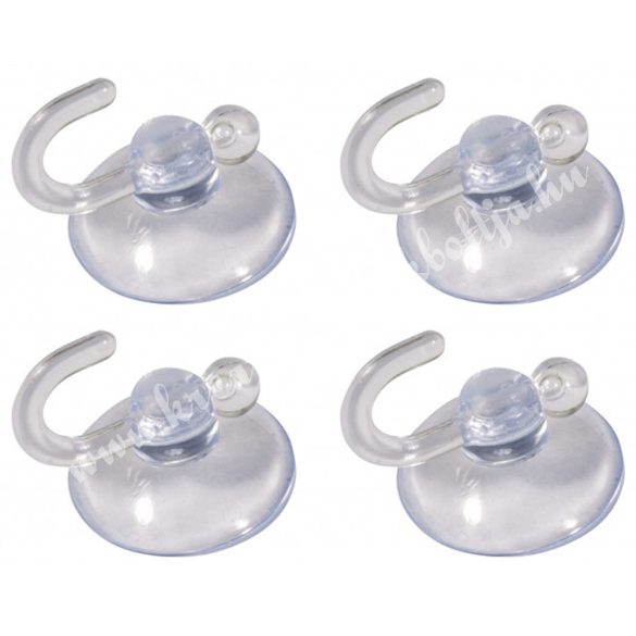 Műanyag akasztó, tapadókorongos, 4 db/csomag