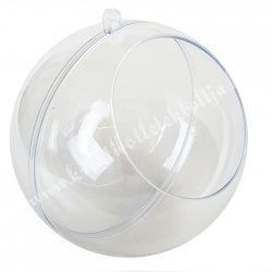 Műanyag gömb, ablakos, kettéosztható, 12 cm