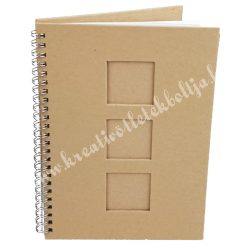   Papírmasé füzet - A5-ös, 3 ablakos, négyzet kivágással