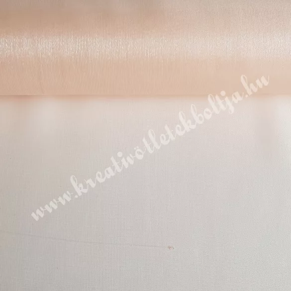 Szatén-organza anyag, halvány rózsaszín, 25 cm