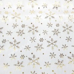 Hópehely mintás műszőrme, fehér, 27 cm