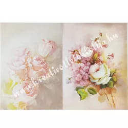 Rizspapír, rózsás vintage képek