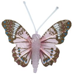 Csipeszes pillangó, rózsaszín, 4,5x4,5 cm