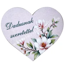 Mdf tábla, szív, Dadusnak szeretettel, 5,5x4,5 cm