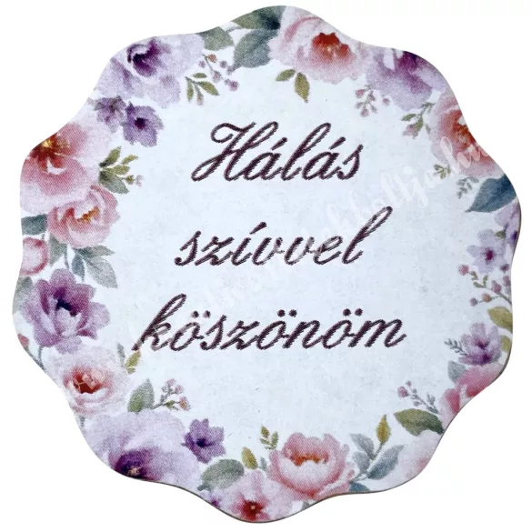 Mdf tábla, hullámos, Hálás szívvel köszönöm, 5 cm