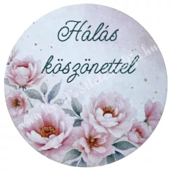 Mdf tábla, kerek, Hálás köszönettel, 5 cm