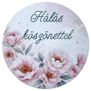 Mdf tábla, kerek, Hálás köszönettel, 5 cm