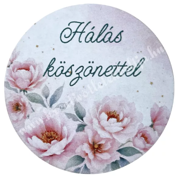 Mdf tábla, kerek, Hálás köszönettel, 5 cm