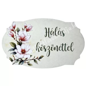 Mdf tábla, Hálás köszönettel, 6,5x4 cm
