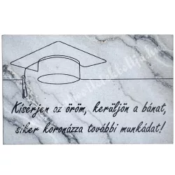 Mdf tábla, téglalap, diplomasapka, 7x4,5 cm