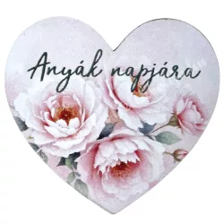 Mdf tábla, szív, Anyák napjára felirattal, 5x5 cm