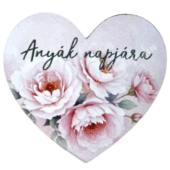 Mdf tábla, szív, Anyák napjára felirattal, 5x5 cm