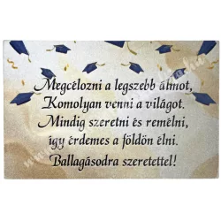 Mdf tábla, téglalap, diplomasapka, 7x4,5 cm