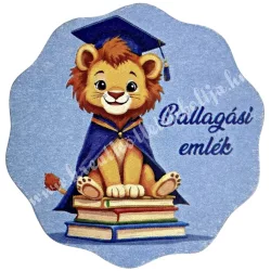 Mdf tábla, hullámos szélű kör, oroszlán, 5x5 cm