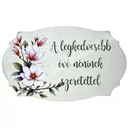 Mdf tábla, A legkedvesebb óvó néninek, 6,5x4 cm