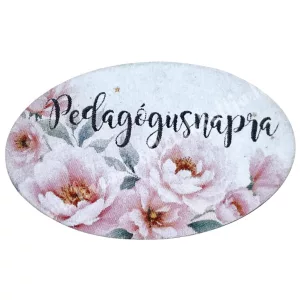 Mdf tábla, ovális, Pedagógusnapra, 4x2,5 cm
