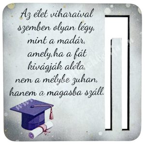 Mdf pénzátadó, diplomasapka, 8,5x8,5 cm