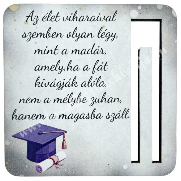 Mdf pénzátadó, diplomasapka, 8,5x8,5 cm