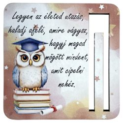 Mdf pénzátadó, bagoly, 8,5x8,5 cm