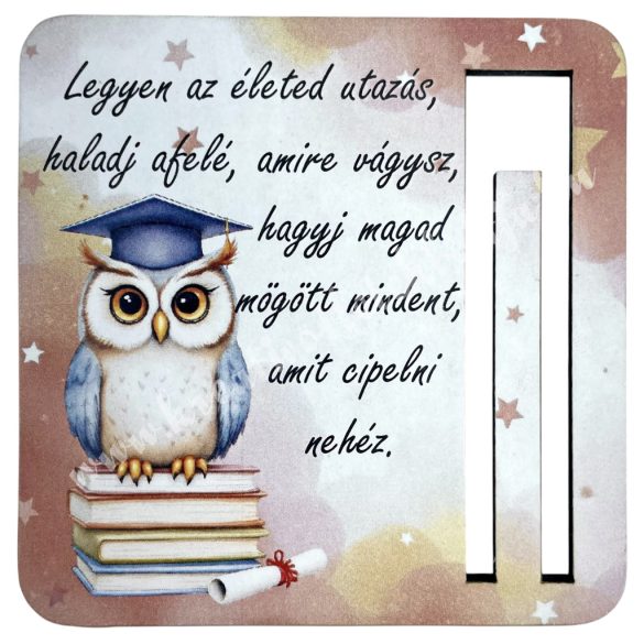 Mdf pénzátadó, bagoly, 8,5x8,5 cm