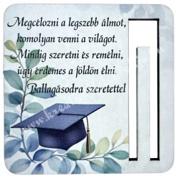 Mdf pénzátadó, diplomasapka, 8,5x8,5 cm