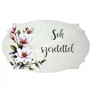 Mdf tábla, Sok szeretettel, 6,5x4 cm