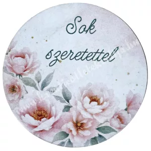 Mdf tábla, kerek, Sok szeretettel, 5 cm
