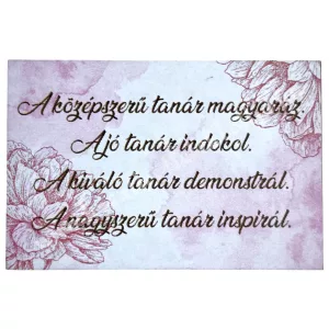 Mdf tábla, téglalap, A középszerű tanár magyaráz..., 6x4 cm