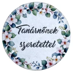 Mdf tábla, ovális, Tanárnőnek szeretettel, 3,5 cm