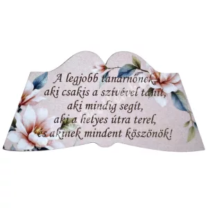 Mdf tábla, könyv, A legjobb tanárnőnek, 8x4 cm