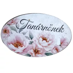 Mdf tábla, ovális, Tanárnőnek, 4x2,5 cm