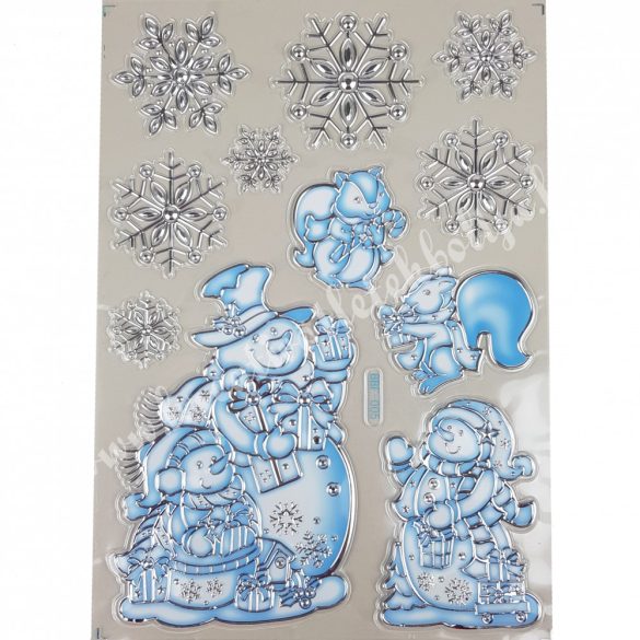 Ablakmatrica, karácsonyi, hóemberes, 22x30,5 cm