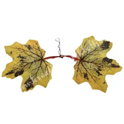 Őszi leveles ág, zöld-sárga, 15 cm