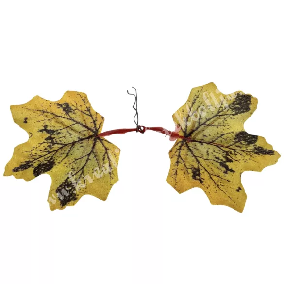 Őszi leveles ág, zöld-sárga, 15 cm