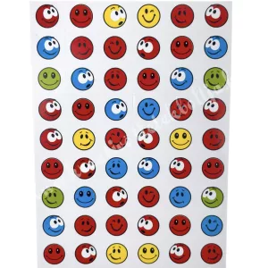Öntapadó matrica, smiley, 8,5x11,5 cm