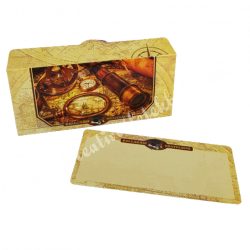   Pénzátadó boríték, ajándékkísérő kártyával, bézs-arany, 18,8x8,5 cm