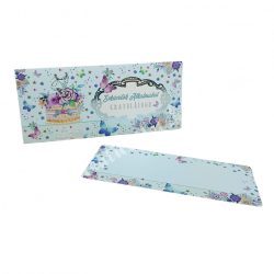   Pénzátadó boríték, ajándékkísérő kártyával, világoskék, 18,7x8,5 cm