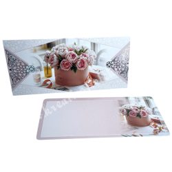   Pénzátadó boríték, ajándékkísérő kártyával, virágbox, 19x8,5 cm