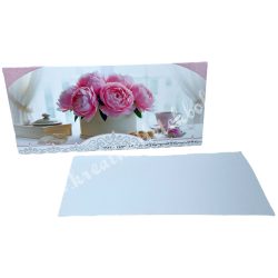   Pénzátadó boríték, ajándékkísérő kártyával, virágbox, 19x8,5 cm