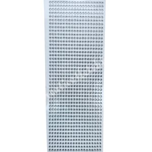 Öntapadós strassz, ezüst, 4 mm