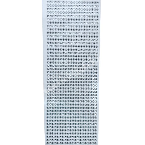 Öntapadós strassz, ezüst, 4 mm
