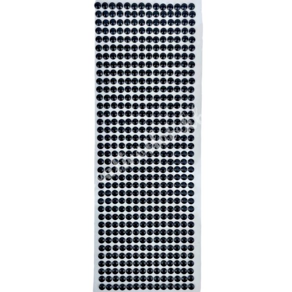 Öntapadós strassz, fekete, 6 mm