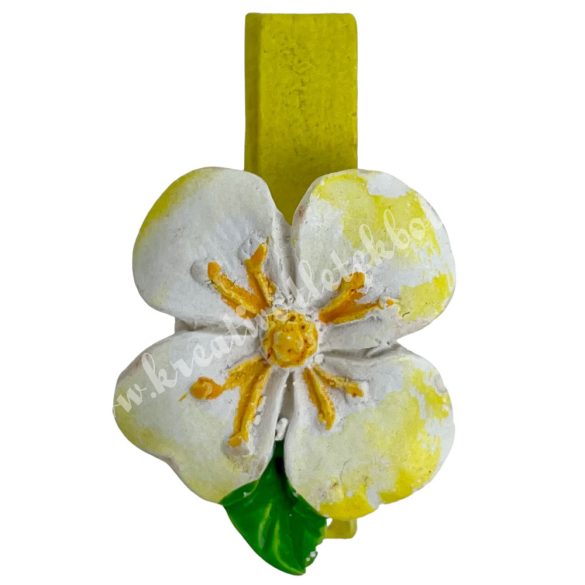 Csipeszes virág, fehér, 2,2x3,5 cm