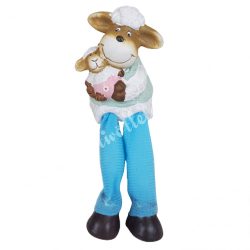 Lógó lábú bárány, kék nadrágban, 7x16 cm
