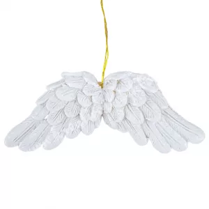 Akasztós dísz, angyalszárny, fehér, 7,2x3 cm 