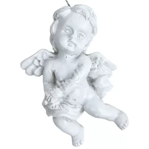 Akasztós polyresin angyal, fehér, 4x5 cm 