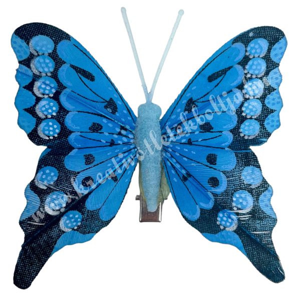 Csipeszes pillangó, kék, 7,5x7,5 cm