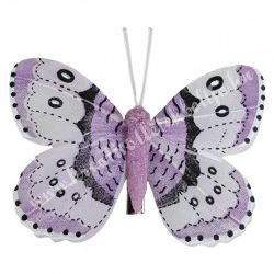 Csipeszes pillangó, lila, 7,6x6,5 cm