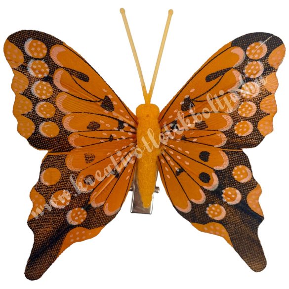 Csipeszes pillangó, narancs, 7,5x7,5 cm