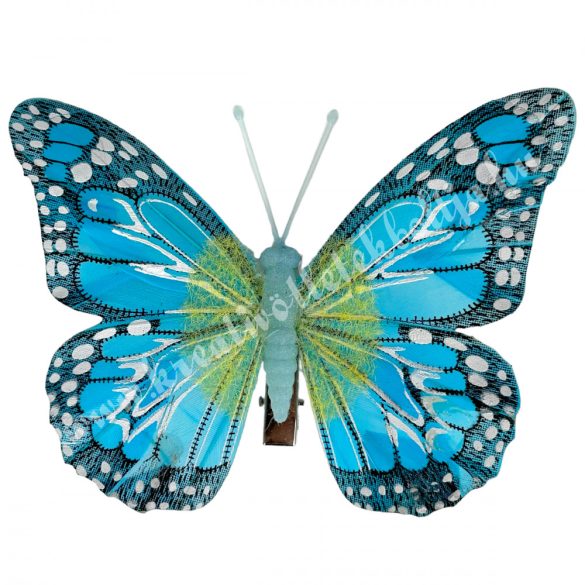 Csipeszes pillangó, kék, 11x8,5 cm